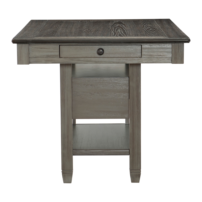 Lexicon Granby Pine Counter Height Dining Table in Coffee and Antique Gray
