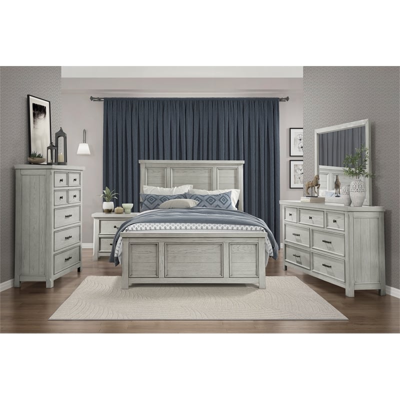 Lexicon Providence Acacia Eastern King Bed in Antique White