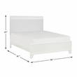 Lexicon Kerren Poplar Full Bed & LED Lighting in White High Gloss