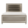 Lexicon Loudon Asian Hardwood Full Platform Bed in Champagne Metallic