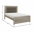 Lexicon Loudon Asian Hardwood Full Platform Bed in Champagne Metallic