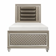 Lexicon Loudon Asian Hardwood Twin Platform Bed in Champagne Metallic