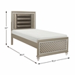 Lexicon Loudon Asian Hardwood Twin Platform Bed in Champagne Metallic