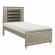 Lexicon Loudon Asian Hardwood Twin Platform Bed in Champagne Metallic