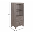 Lexicon Woodrow Asian Hardwood 3pc Set Twin Wall Bed (TB+2 PNS) in Brownish Gray