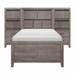 Lexicon Woodrow Asian Hardwood 3pc Set Twin Wall Bed (TB+2 PNS) in Brownish Gray