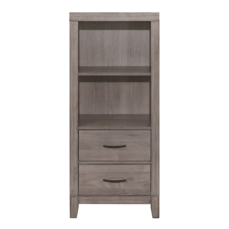 Lexicon Woodrow Asian Hardwood 3pc Set Twin Wall Bed (TB+2 PNS) in Brownish Gray