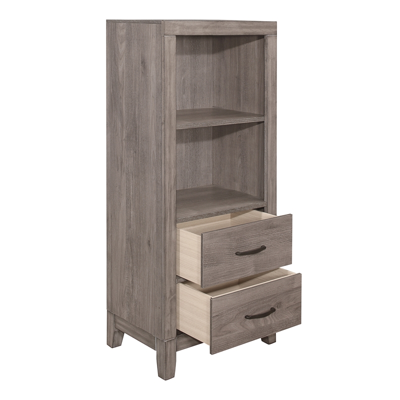 Lexicon Woodrow Asian Hardwood 3pc Set Twin Wall Bed (TB+2 PNS) in Brownish Gray