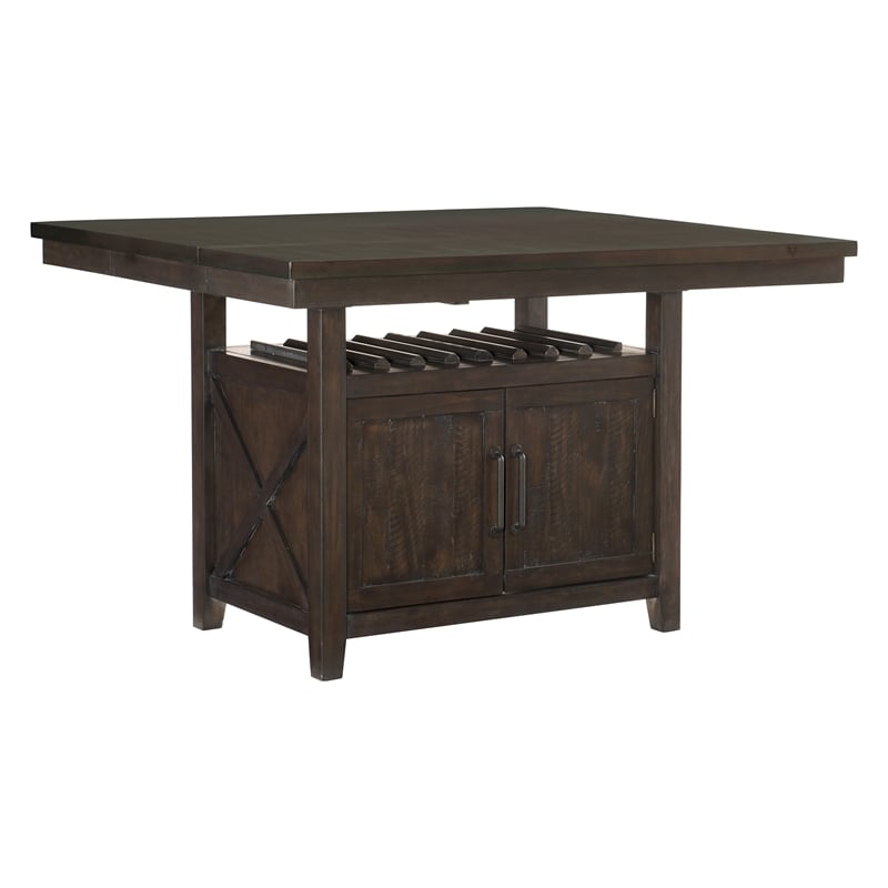Lexicon Oxton Asian Hardwood 5pcs Cntr H. Dining Set in Distressed Dark Cherry