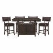 Lexicon Oxton Asian Hardwood 5pcs Cntr H. Dining Set in Distressed Dark Cherry