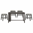 Lexicon Timbre Asian Hardwood 5pcs Cntr Height Dining Set in Wire-Brushed Gray