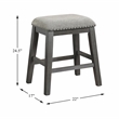 Lexicon Timbre Asian Hardwood 5pcs Cntr Height Dining Set in Wire-Brushed Gray