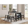 Lexicon Timbre Asian Hardwood 5pcs Cntr Height Dining Set in Wire-Brushed Gray