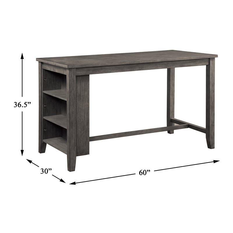 Lexicon Timbre Asian Hardwood 5pcs Cntr Height Dining Set in Wire-Brushed Gray
