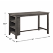 Lexicon Timbre Asian Hardwood 5pcs Cntr Height Dining Set in Wire-Brushed Gray