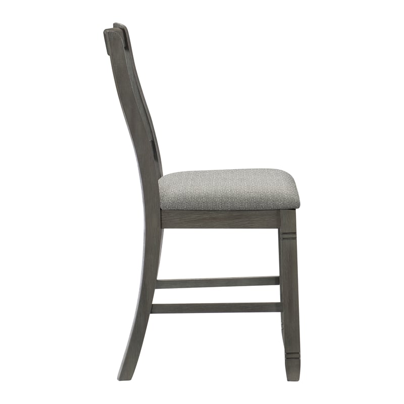 Lexicon Granby Pine 5-Piece Cntr Height Dining Set in Coffee and Antique Gray