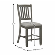 Lexicon Granby Pine 5-Piece Cntr Height Dining Set in Coffee and Antique Gray