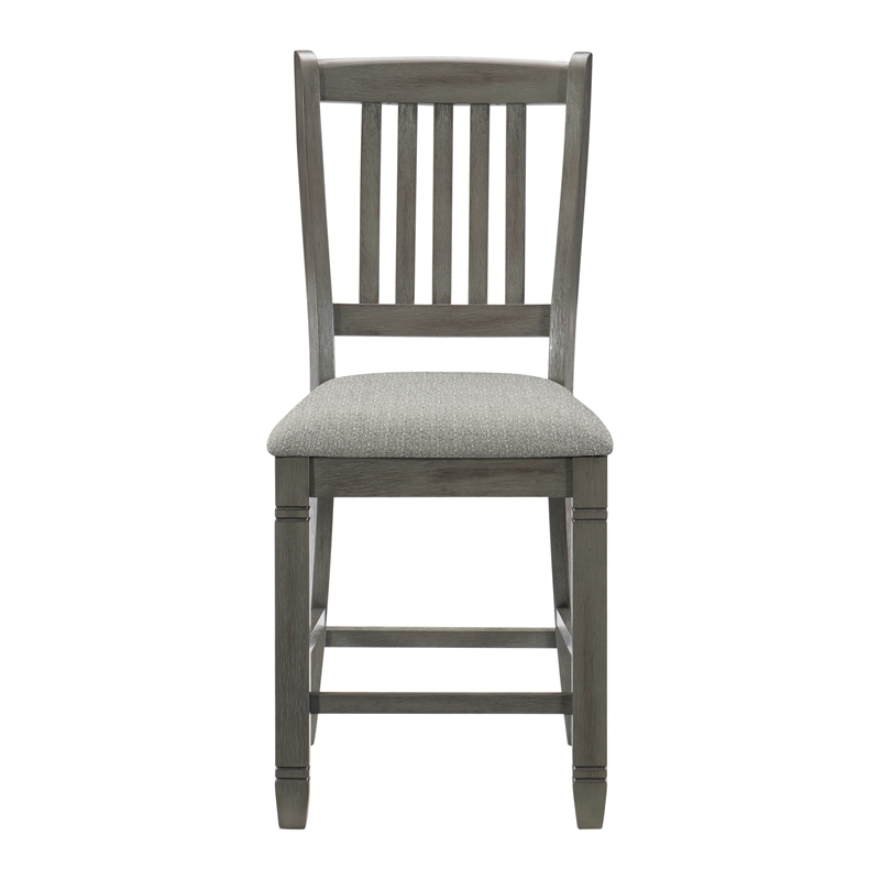 Lexicon Granby Pine 5-Piece Cntr Height Dining Set in Coffee and Antique Gray