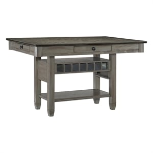 Lexicon Granby Pine 5-Piece Cntr Height Dining Set in Coffee and Antique Gray
