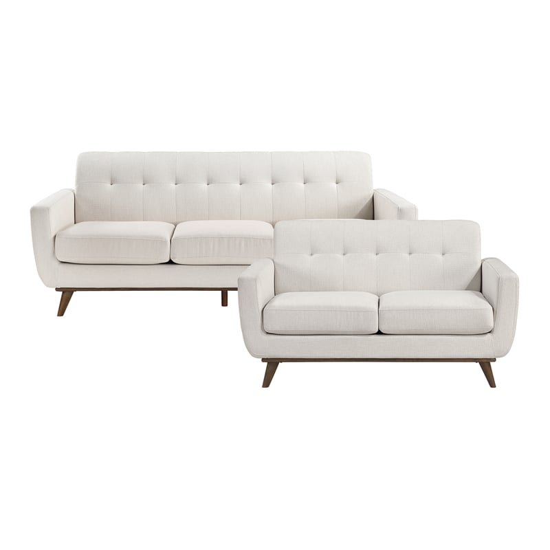 Lexicon Martina Textured 2pc Set-Sofa & Loveseat in Beige