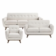 Lexicon Martina Textured 3pc Set-Sofa & Loveseat & Chair in Beige