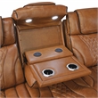 Lexicon Apex Leather 3pc Set-Sofa & Loveseat & Chair in Brown