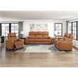Lexicon Apex Leather 3pc Set-Sofa & Loveseat & Chair in Brown