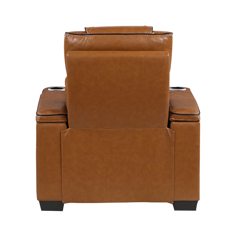 Lexicon Apex Leather 3pc Set-Sofa & Loveseat & Chair in Brown