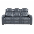 Lexicon Apex Leather 3pc Set-Sofa & Loveseat & Chair in Blue