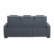 Lexicon Apex Leather 3pc Set-Sofa & Loveseat & Chair in Blue