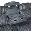 Lexicon Apex Leather 3pc Set-Sofa & Loveseat & Chair in Blue