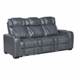 Lexicon Apex Leather 3pc Set-Sofa & Loveseat & Chair in Blue
