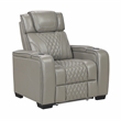 Lexicon Apex Leather 3pc Set-Sofa & Loveseat & Chair in Gray