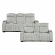 Lexicon Ronan Microfiber 2pc Set-Sofa & Loveseat in Light Gray