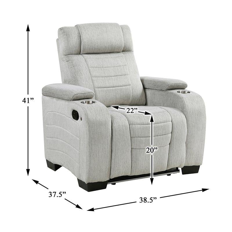Lexicon Ronan Microfiber 3pc Set-Sofa & Loveseat & Chair in Light Gray