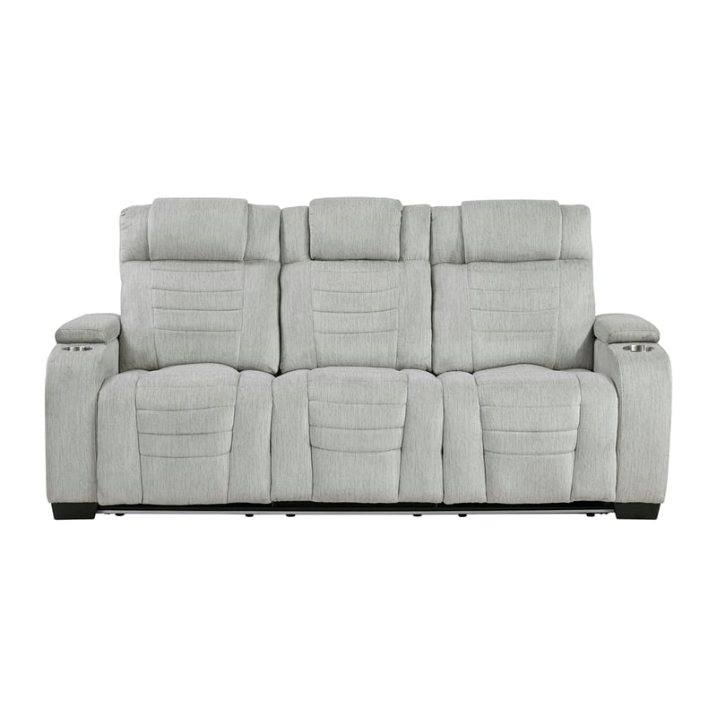Lexicon Ronan Microfiber 3pc Set-Sofa & Loveseat & Chair in Light Gray