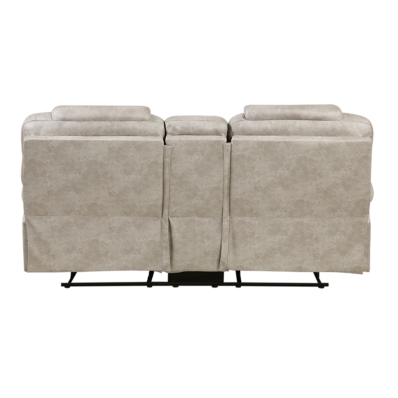 Lexicon Gainesville Microfiber 2pc Set-Sofa & Loveseat in Pewter