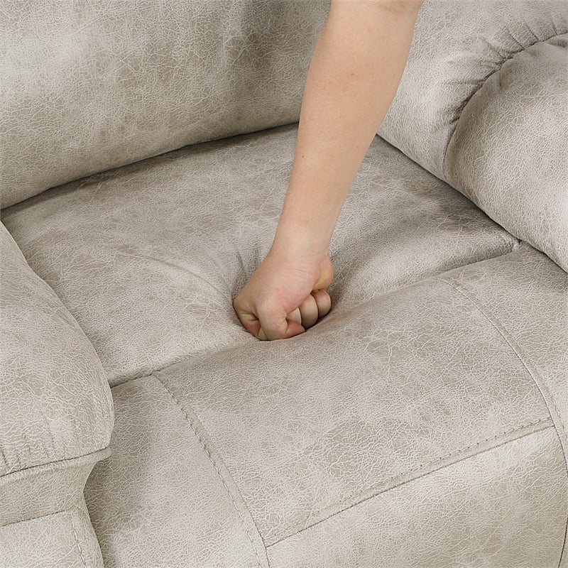Lexicon Gainesville Microfiber 2pc Set-Sofa & Loveseat in Pewter