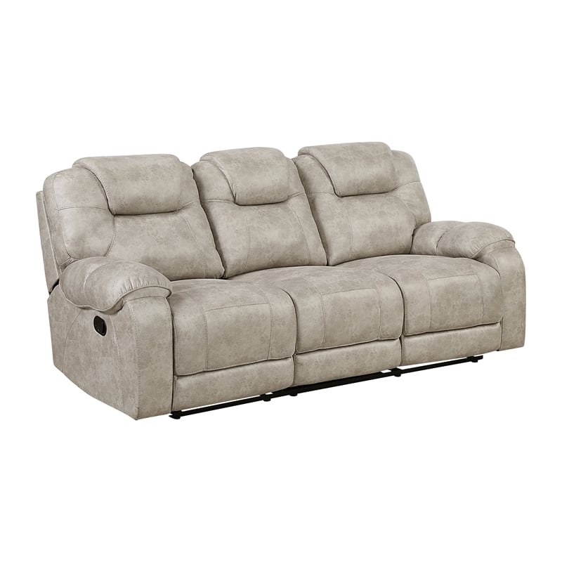 Lexicon Gainesville Microfiber 2pc Set-Sofa & Loveseat in Pewter