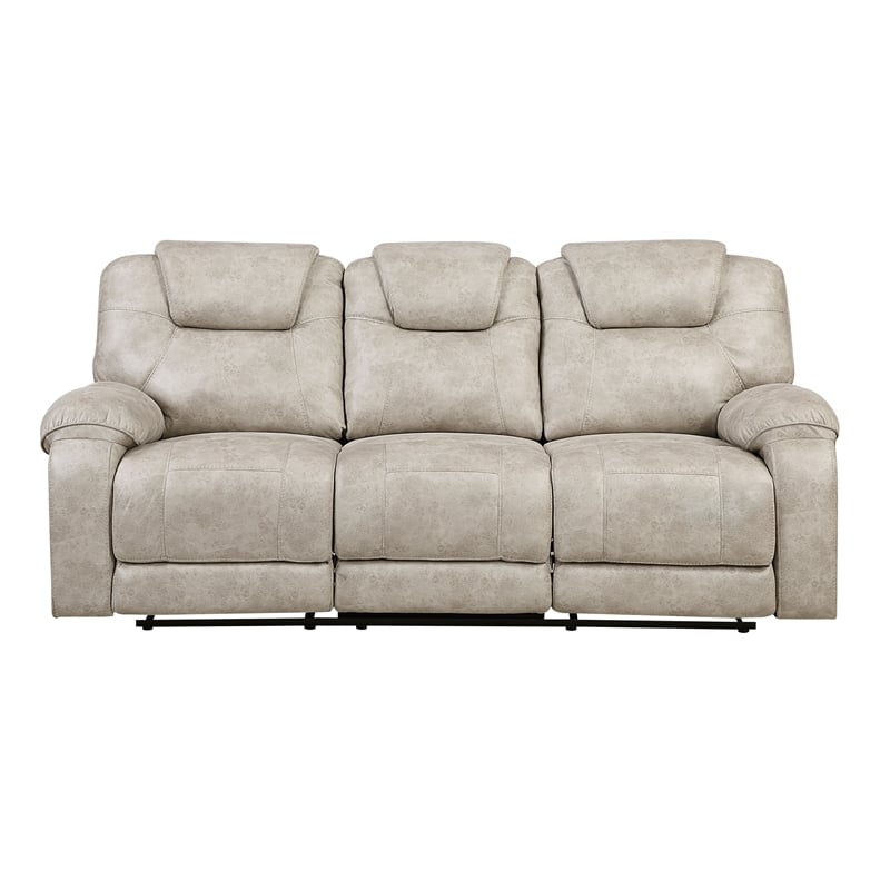 Lexicon Gainesville Microfiber 2pc Set-Sofa & Loveseat in Pewter