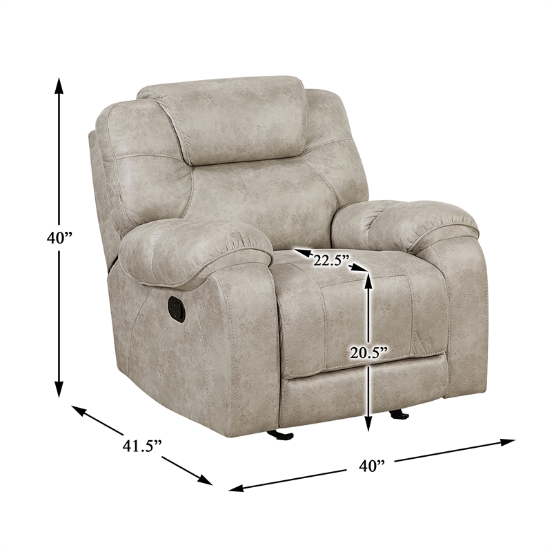 Lexicon Gainesville Microfiber 3pc Set-Sofa & Loveseat & Chair in Pewter
