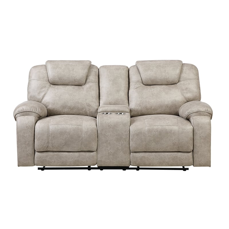 Lexicon Gainesville Microfiber 3pc Set-Sofa & Loveseat & Chair in Pewter