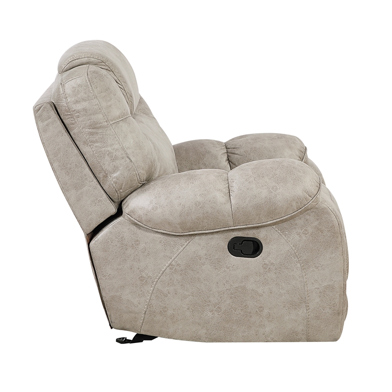 Lexicon Gainesville Microfiber 3pc Set-Sofa & Loveseat & Chair in Pewter
