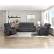 Lexicon Allen Microfiber 3pc Set-Sofa & Loveseat & Chair in Dark Gray