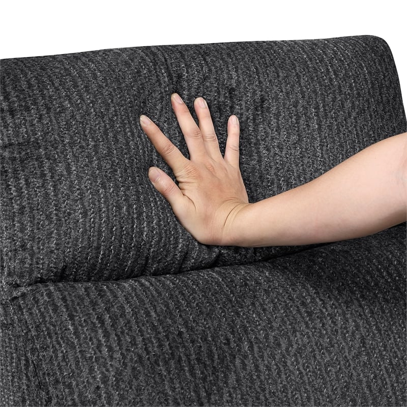 Lexicon Allen Microfiber 3pc Set-Sofa & Loveseat & Chair in Dark Gray