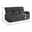 Lexicon Allen Microfiber 3pc Set-Sofa & Loveseat & Chair in Dark Gray
