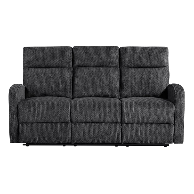 Lexicon Allen Microfiber 3pc Set-Sofa & Loveseat & Chair in Dark Gray