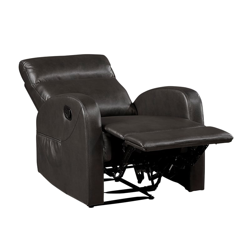 Lexicon Allen Faux Leather 3pc Set-Sofa & Loveseat & Chair in Espresso