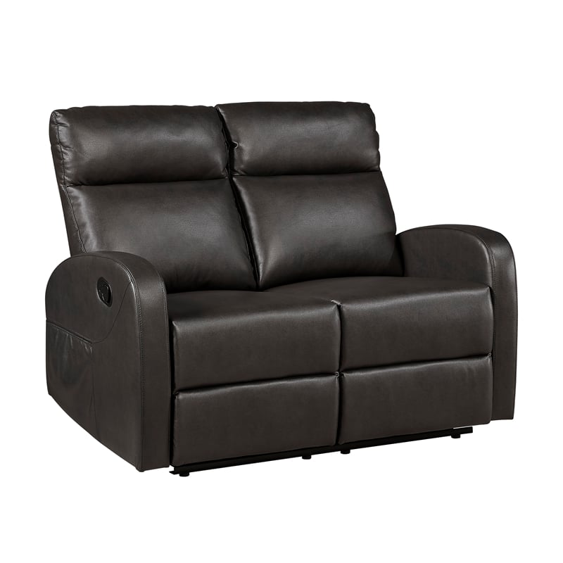 Lexicon Allen Faux Leather 3pc Set-Sofa & Loveseat & Chair in Espresso