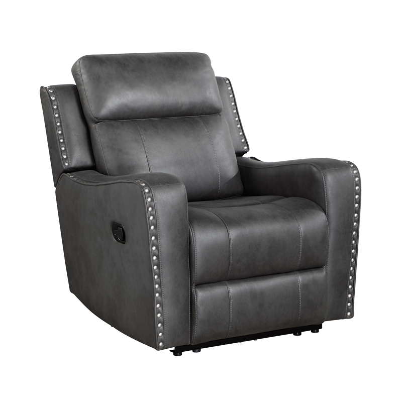Lexicon Kellen Microfiber 3pc Set-Sofa & Loveseat & Chair in Smoky Gray